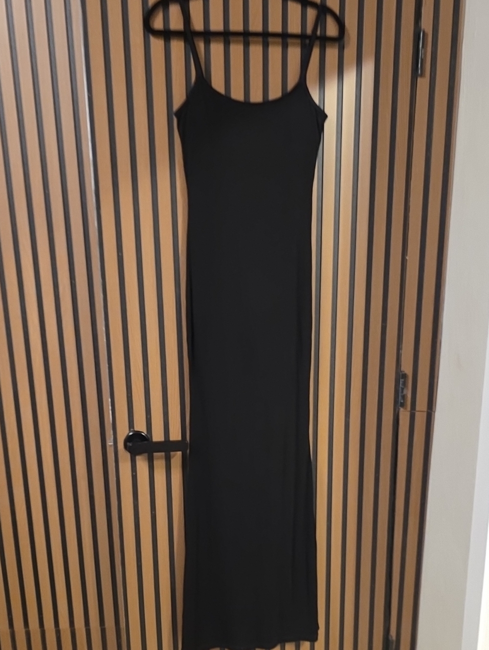 Classic Black Maxi Slip Dress with Thin Straps
